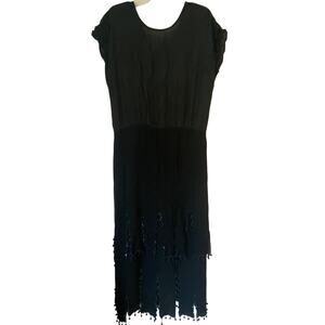 oleg cassini vintage beaded flapper silk dress 14